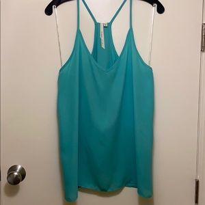 Teal flowy tank